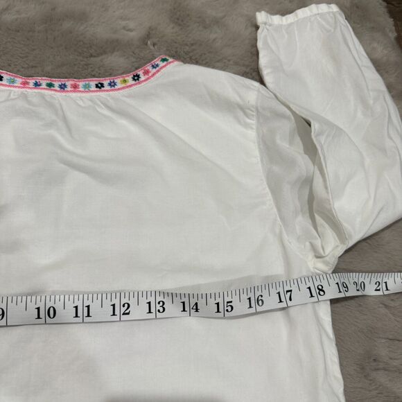 Talbots White Blouse with Colorful Embroidery - Picture 11 of 12